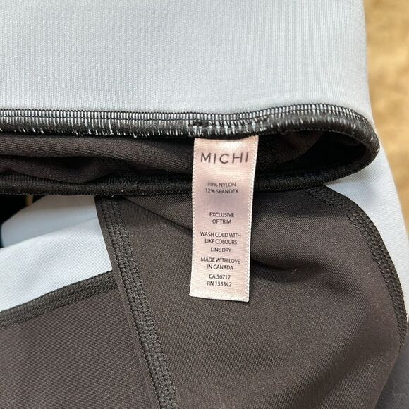 MICHI baby blue high rise color block pocket leggings M - Picture 6 of 6